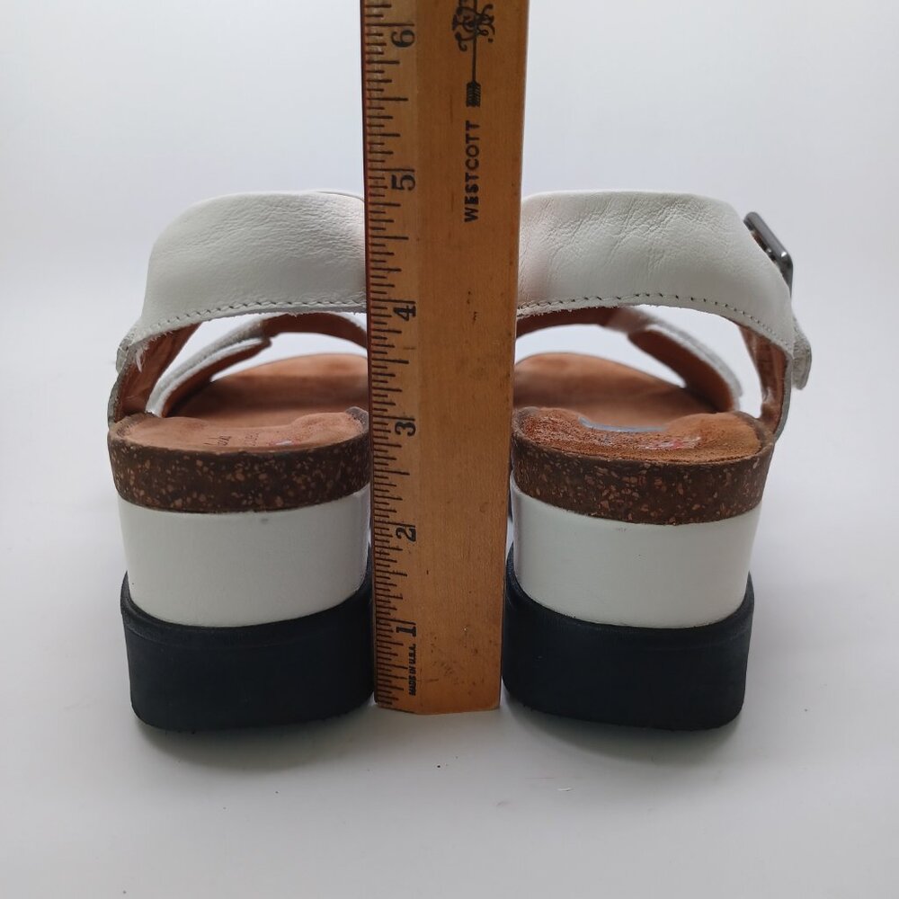 Clarks Unstructured Sandals White Cork Wedge Adjustable Two Strap Womens 7 - Picture 13 of 16